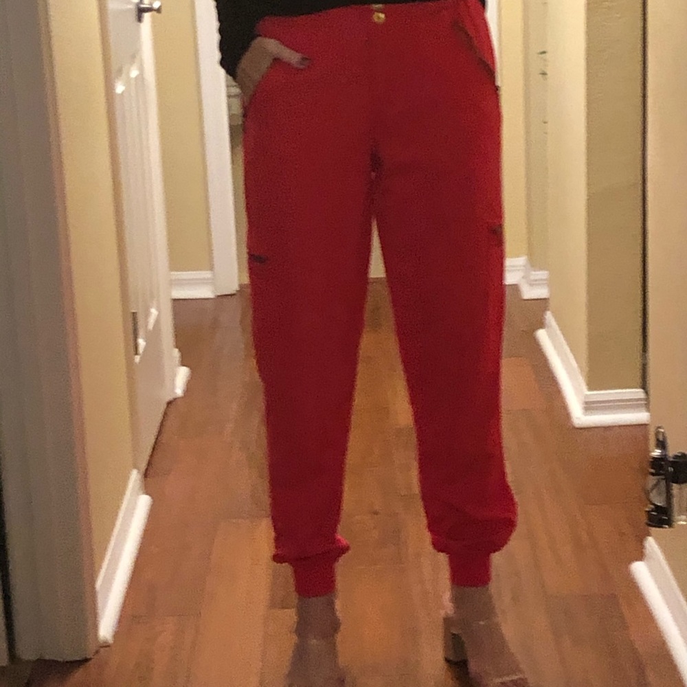 Parachute pants with zippers and tapered ankles
